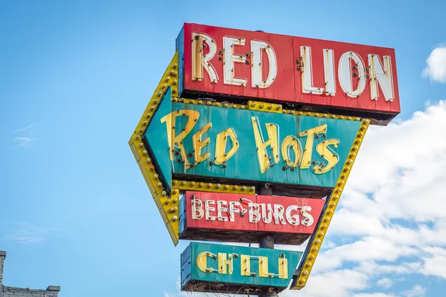 grand rapids, michigan, nature, restaurant, sign, sky, clouds, store, neon, business, signage, retail, blue restaurant, blue neon. Franchise marketing strategy: the version that survives contact with reality